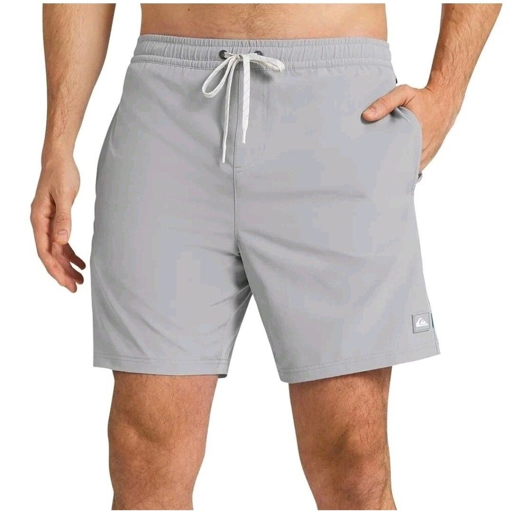 Quiksilver Mens Waterman Volley Swim Board Short Coastal Resort Wear Gray Size S